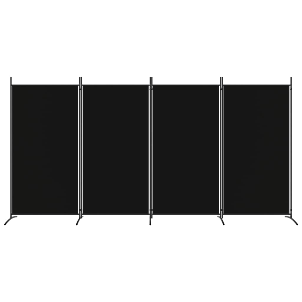 vidaXL Rumsavdelare 4 paneler svart 346x180 cm tyg