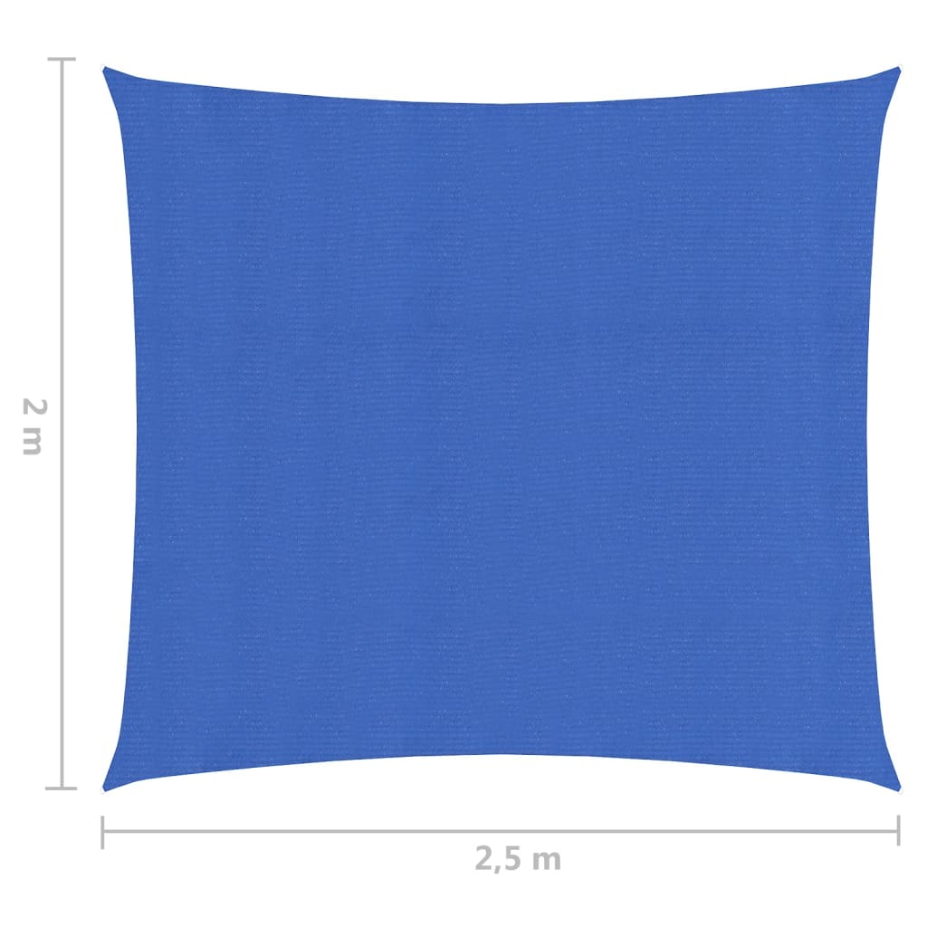 vidaXL Solsegel 160 g/m² blå 2x2,5 m HDPE