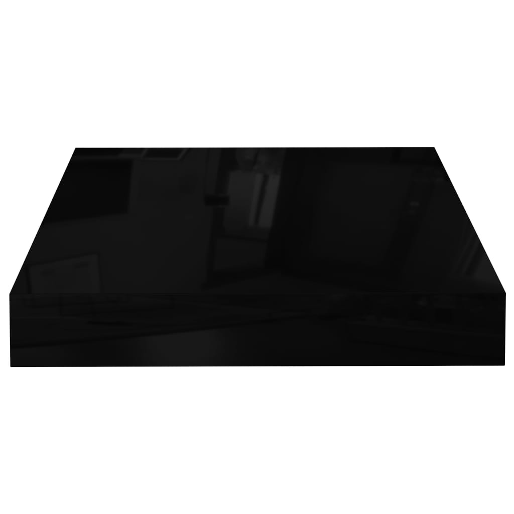 vidaXL Svävande vägghylla svart högglans 23x23,5x3,8 cm MDF