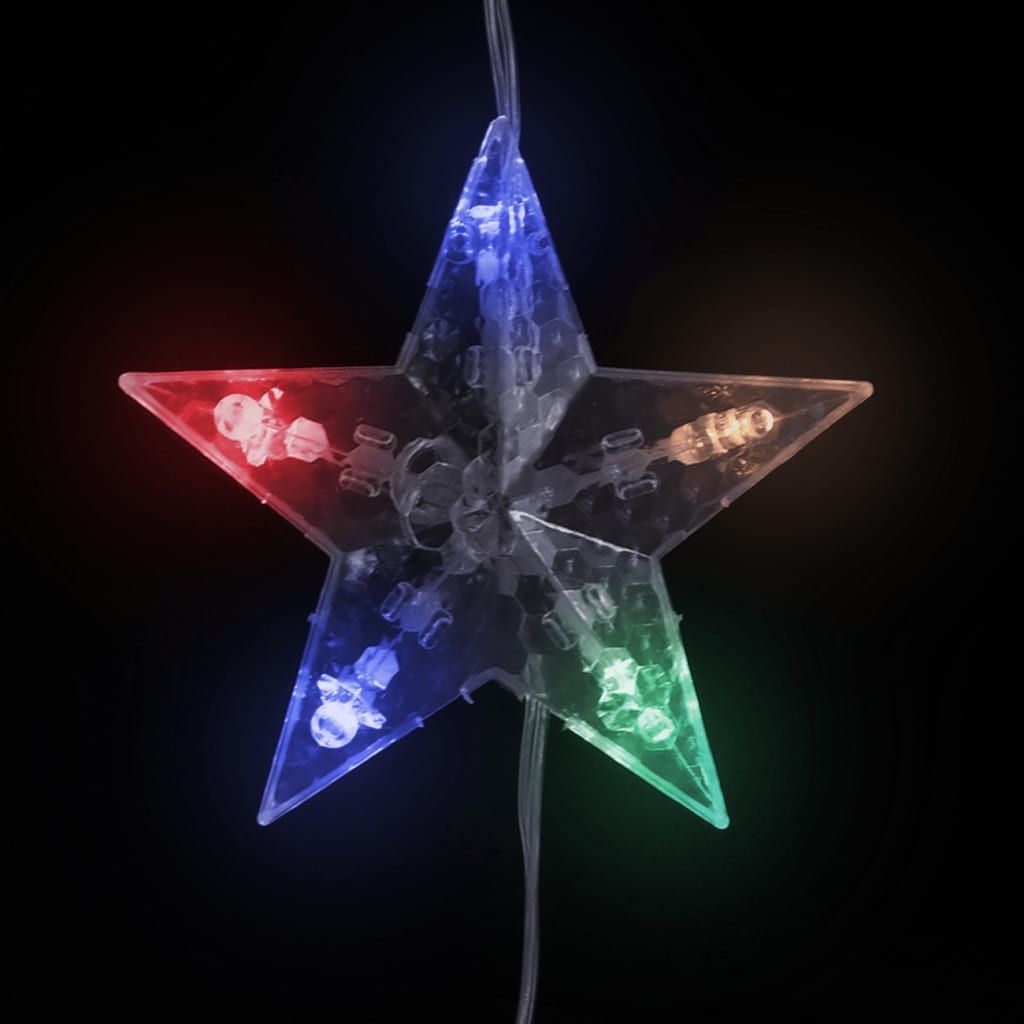 vidaXL Ljusgardin med stjärnor 500 LED flerfärgad 8 funktioner