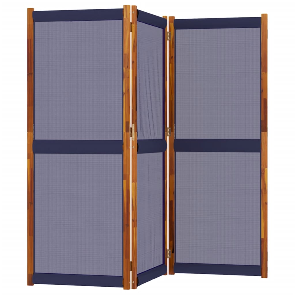 vidaXL Rumsavdelare 3 paneler mörkblå 210x180 cm