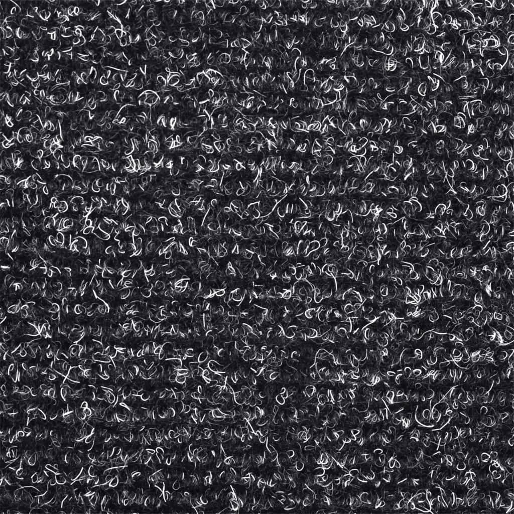 vidaXL Trappstegsmattor självhäftande 10 st mörkgrå 65x21x4 cm brodyr