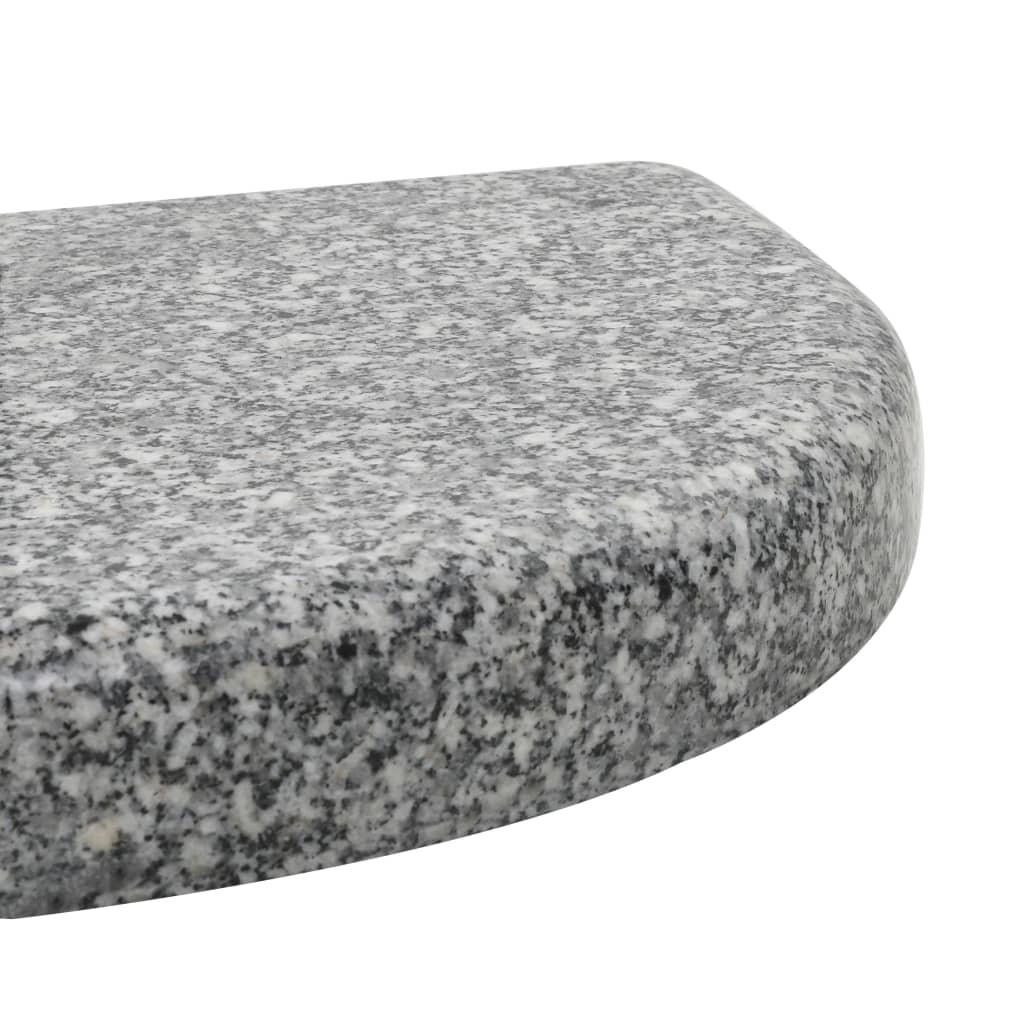 vidaXL Parasollfot granit 10 kg halvrund grå