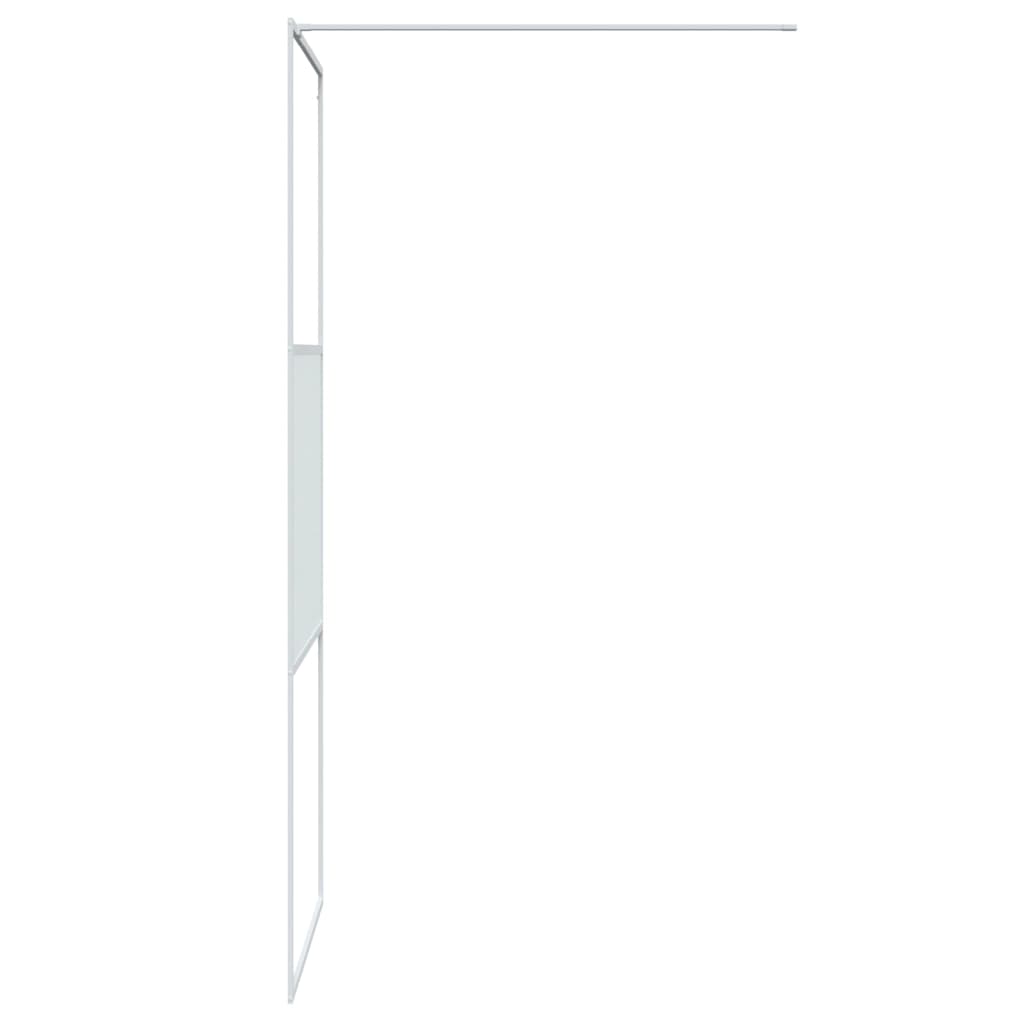 vidaXL Duschvägg vit 80x195 cm klart ESG-glas