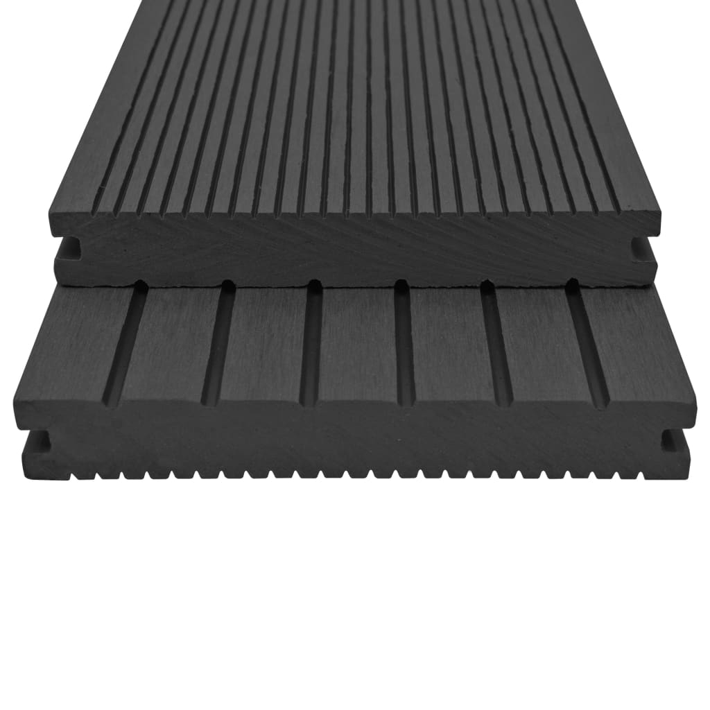 vidaXL WPC massiva golvplattor med tillbehör 30 m² 2,2 m svart