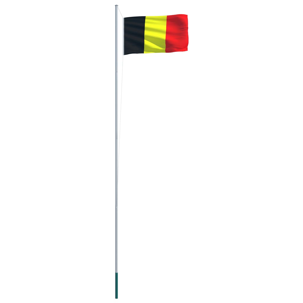 vidaXL Belgiens flagga och flaggstång i aluminium 6,2 m