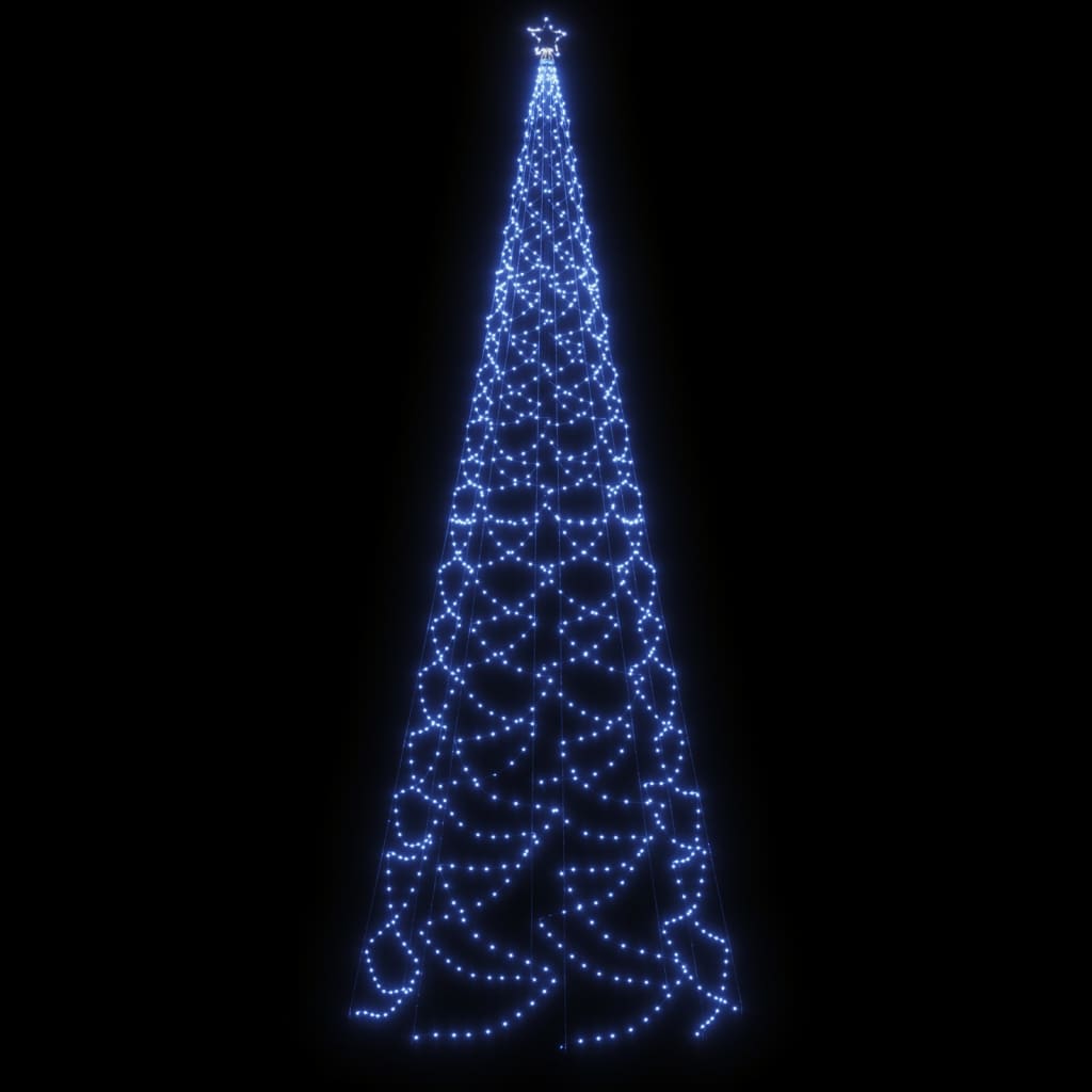 vidaXL Julgran med metallstång 1400 LEDs blå 5 m