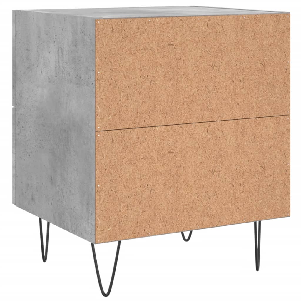 vidaXL Sängbord betonggrå 40x35x47,5 cm konstruerat trä