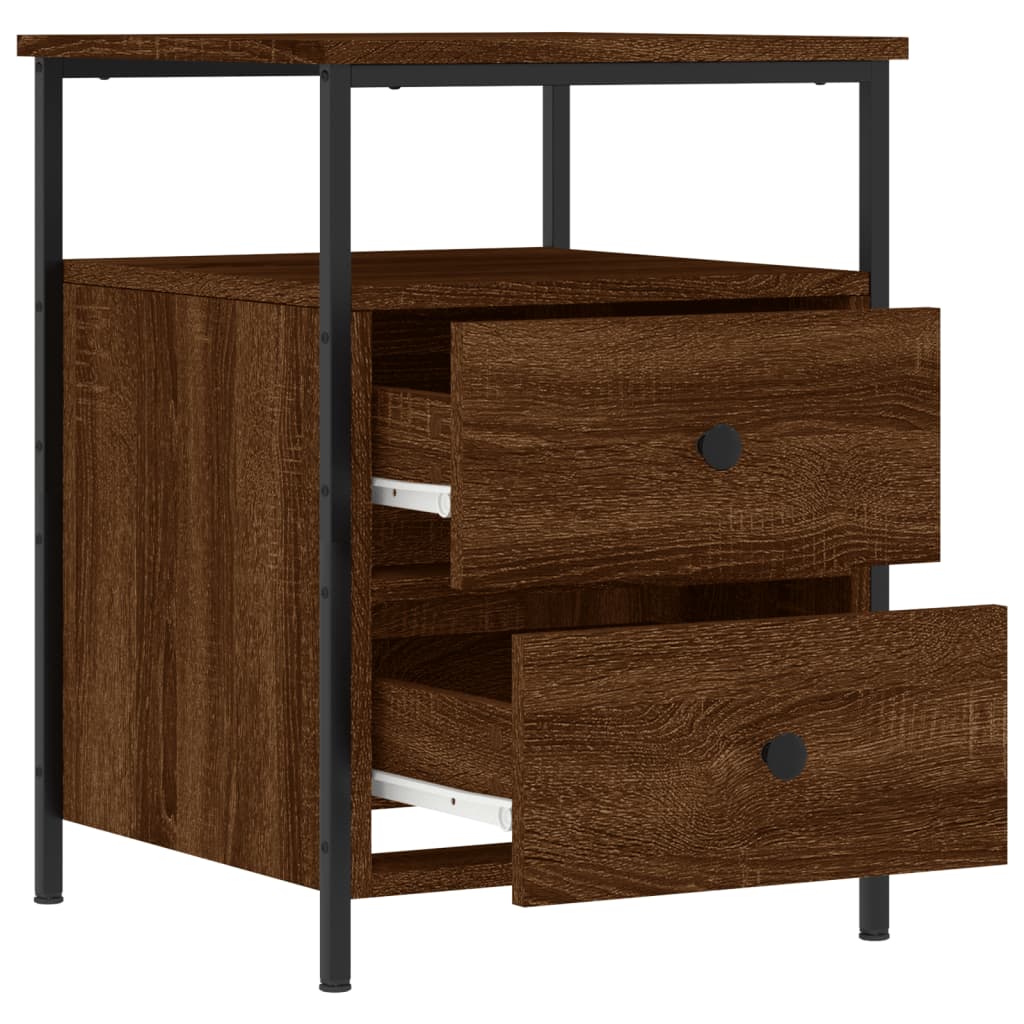 vidaXL Sängbord brun ek 44x45x60 cm konstruerat trä