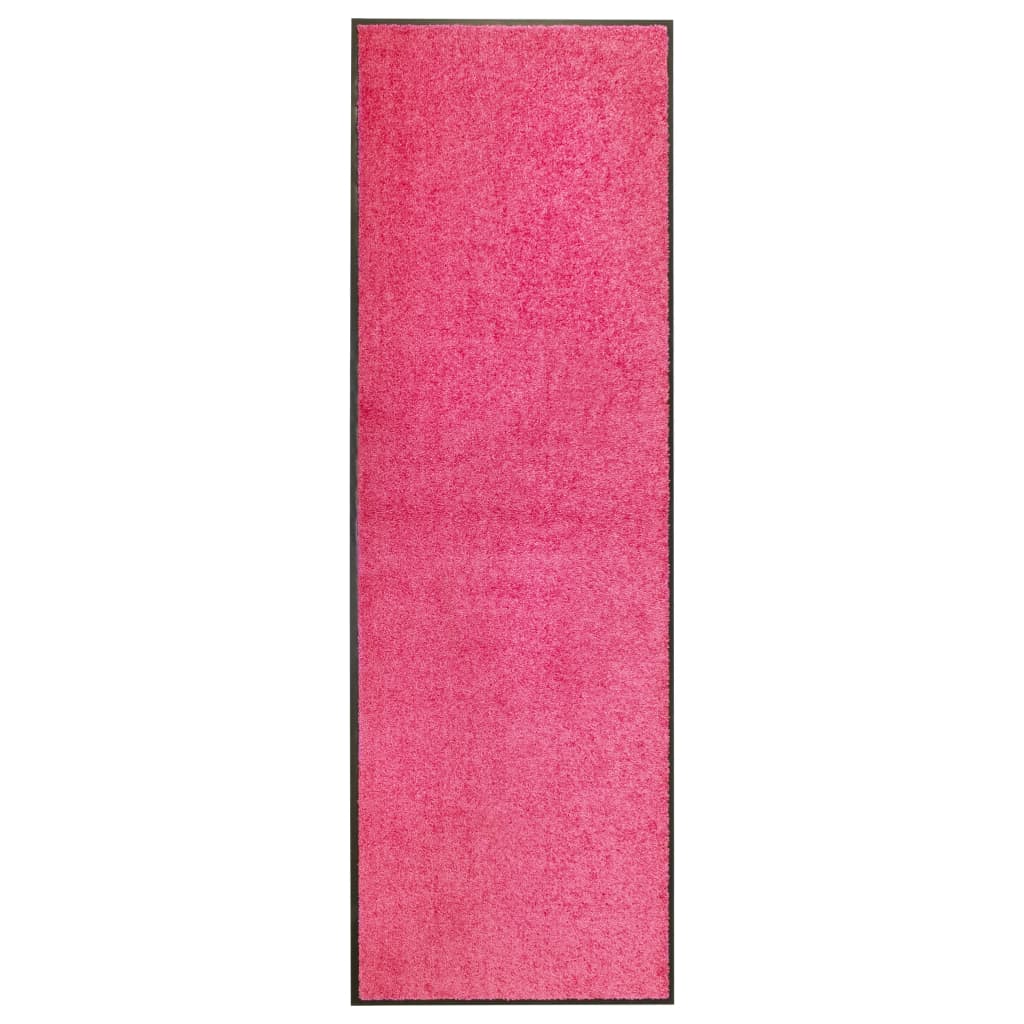 vidaXL Dörrmatta tvättbar rosa 60x180 cm
