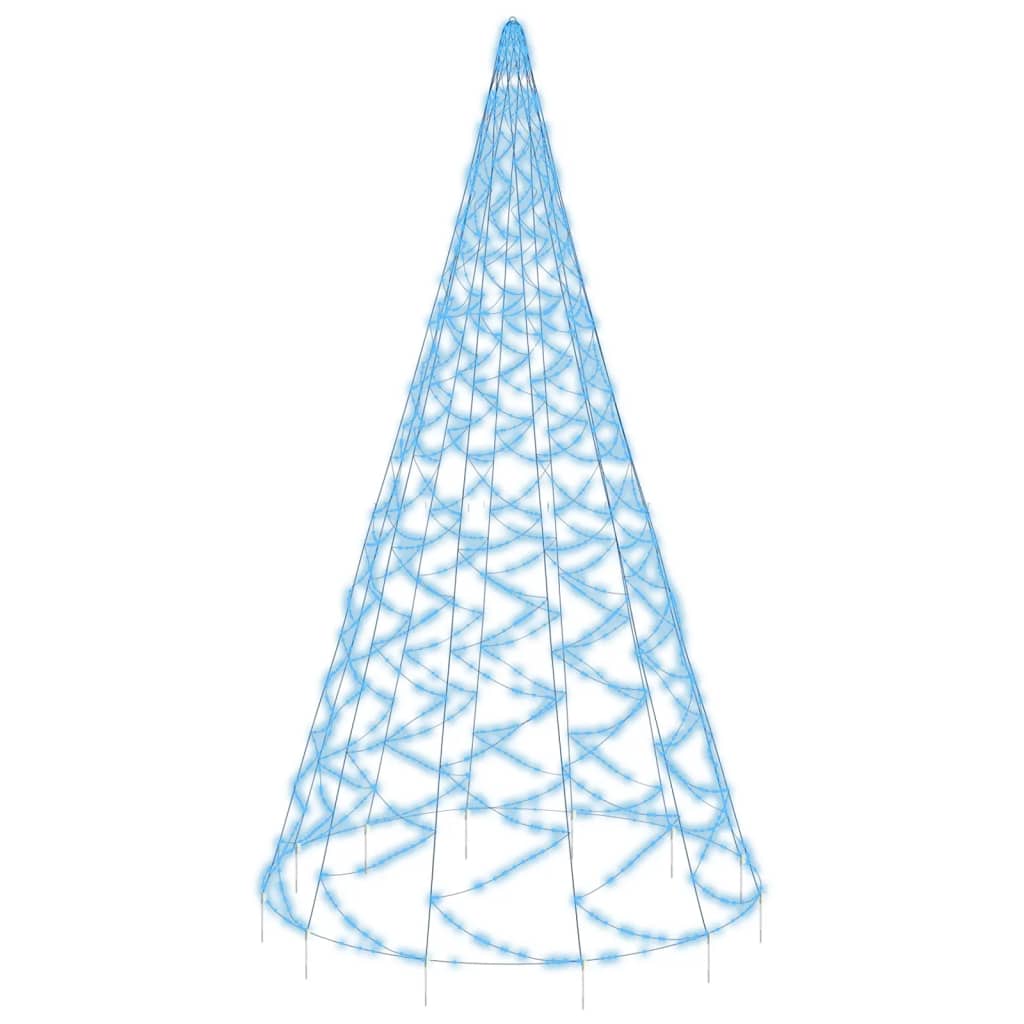 vidaXL Julgran på flaggstång blå 1400 LEDs 500 cm