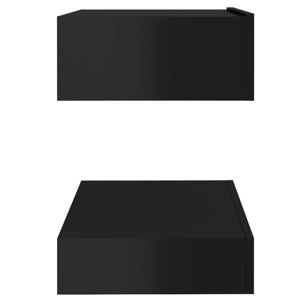 vidaXL Sängbord svart högglans 60x35 cm konstruerat trä