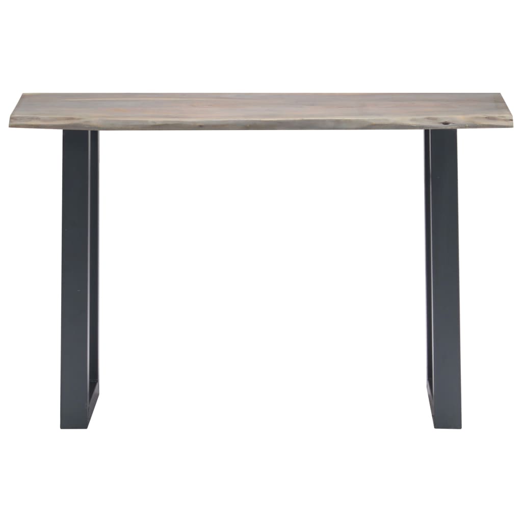 vidaXL Konsolbord grå 115x35x76 cm massivt akaciaträ och järn