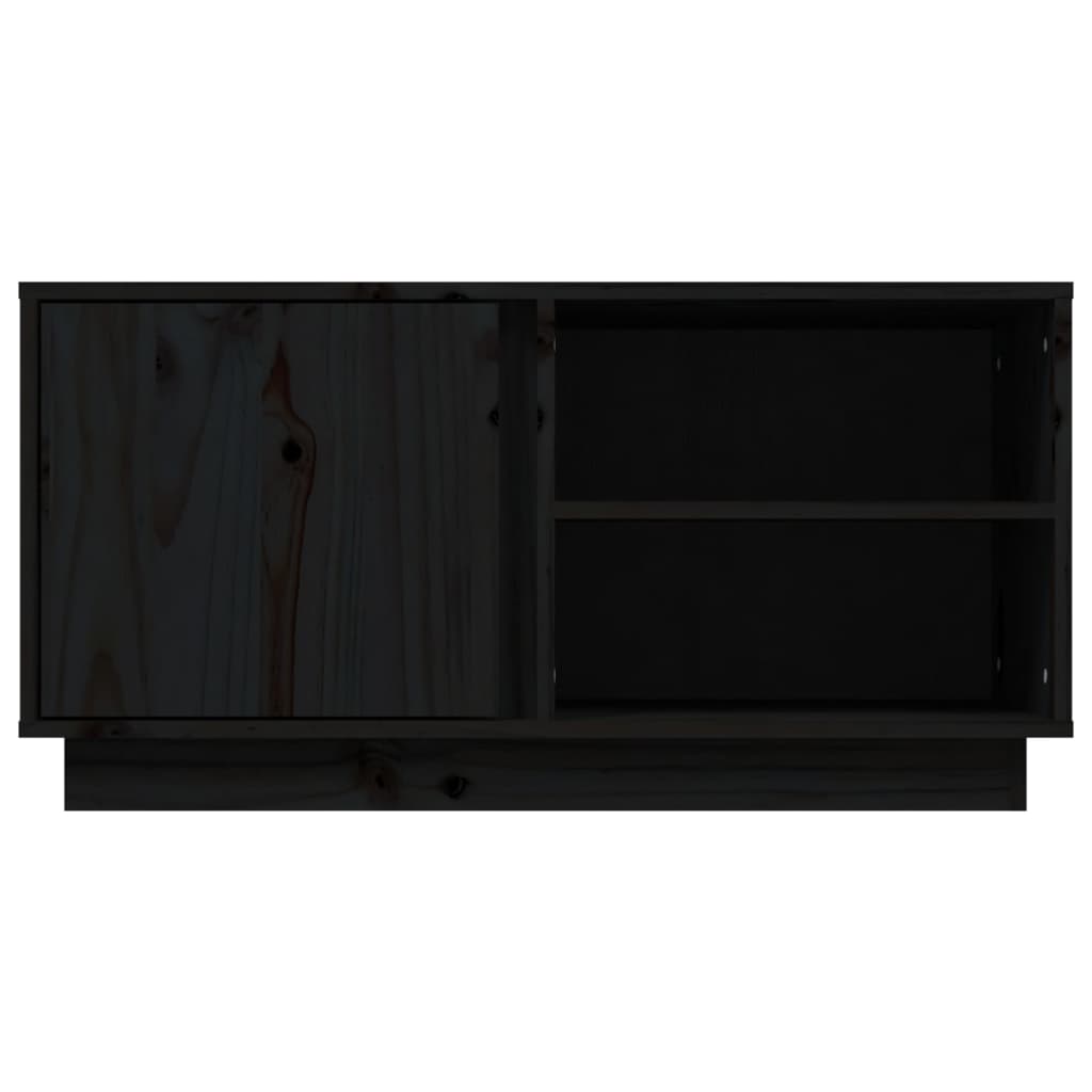 vidaXL Tv-bänk svart 80x35x40,5 cm massiv furu