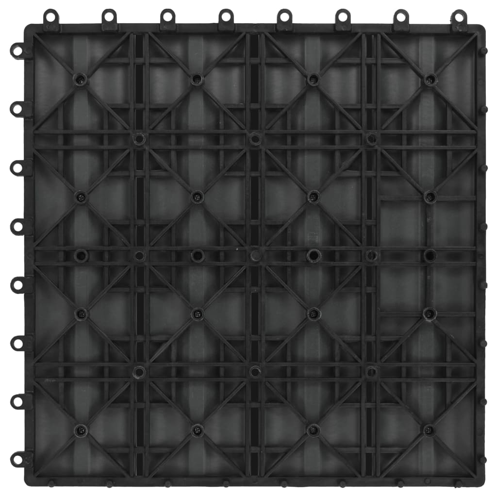 vidaXL Trall 11 st djupt mönster WPC 30x30 cm 1 kvm svart