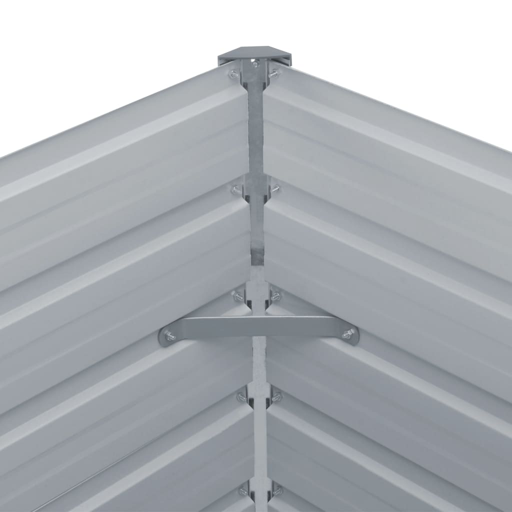 vidaXL Odlingslåda 100x100x45 cm galvaniserat stål grå