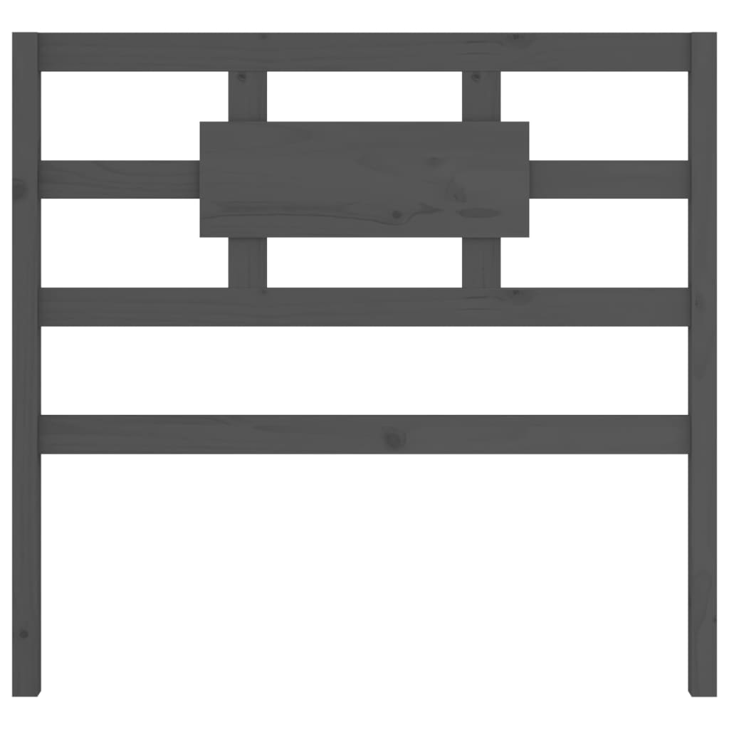 vidaXL Sänggavel grå 105,5x4x100 cm massiv furu