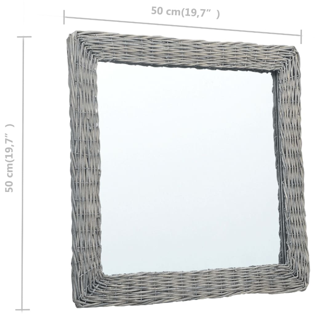 vidaXL Spegel 50x50 cm korgmaterial