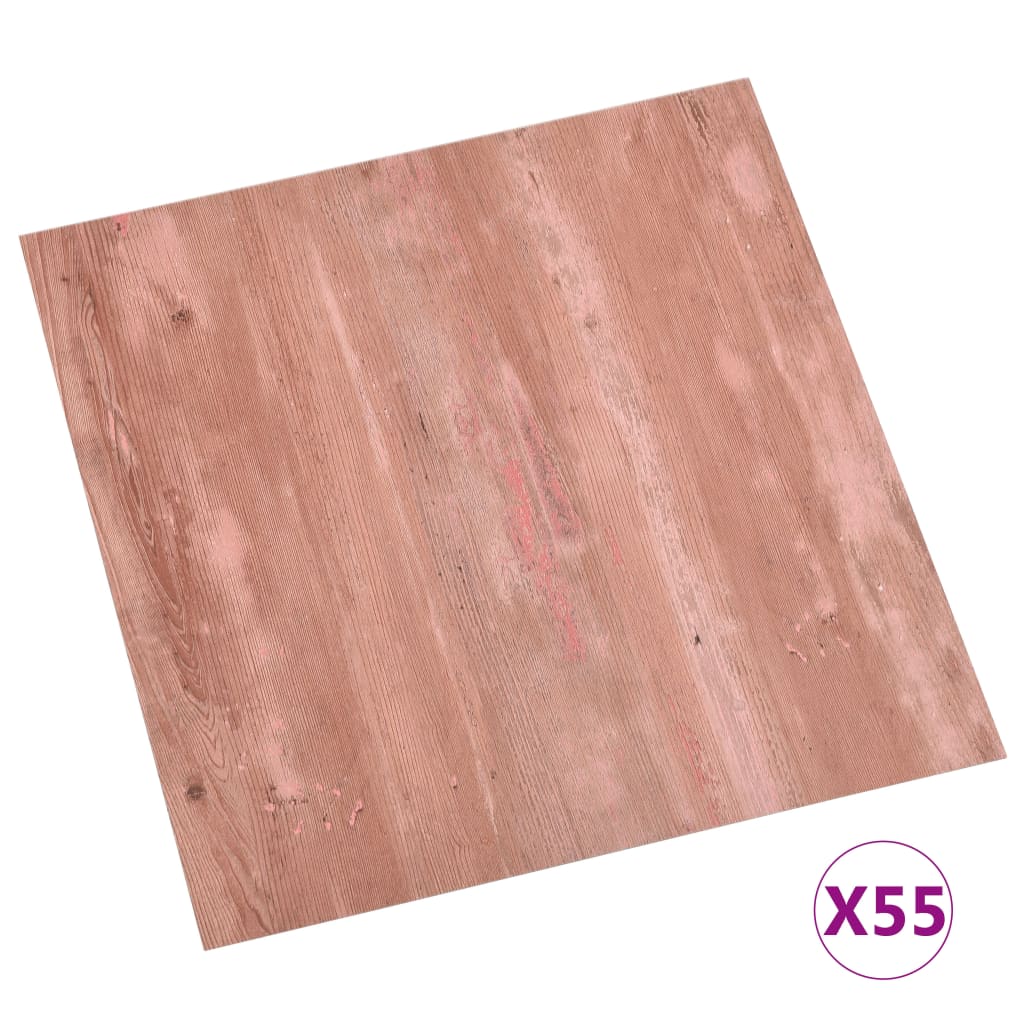 vidaXL Självhäftande golvplankor 55 st PVC 5,11 m² röd