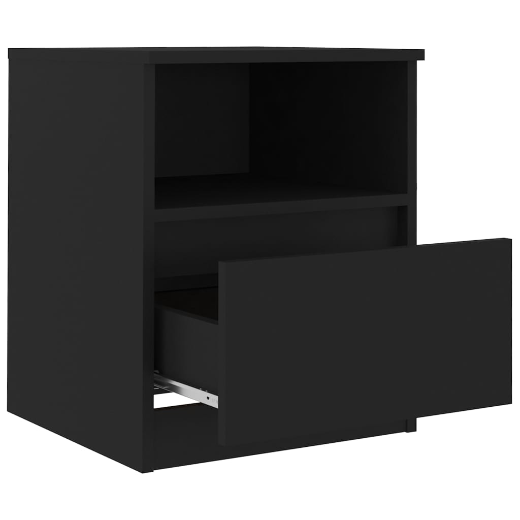 vidaXL Sängbord 2 st svart 40x40x50 cm konstruerat trä
