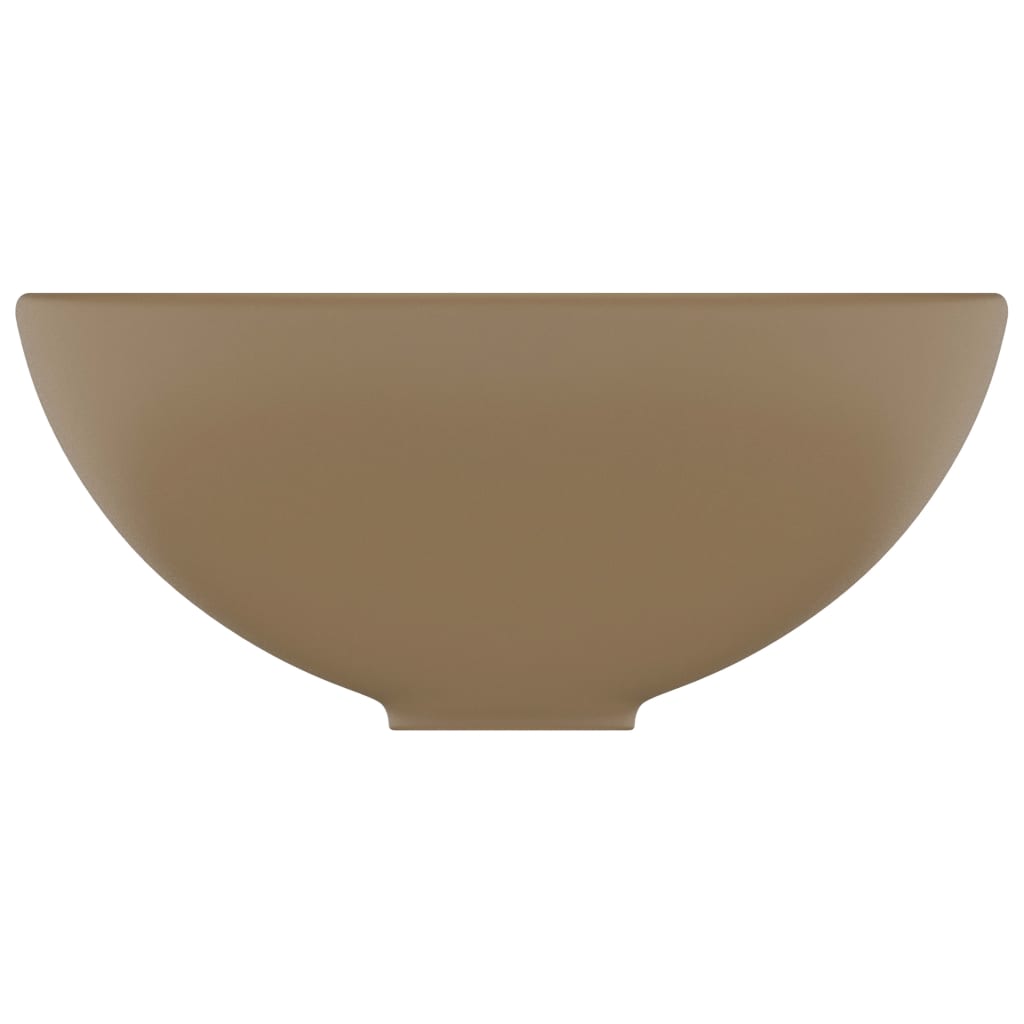 vidaXL Lyxigt runt handfat matt gräddvit 32,5x14 cm keramik