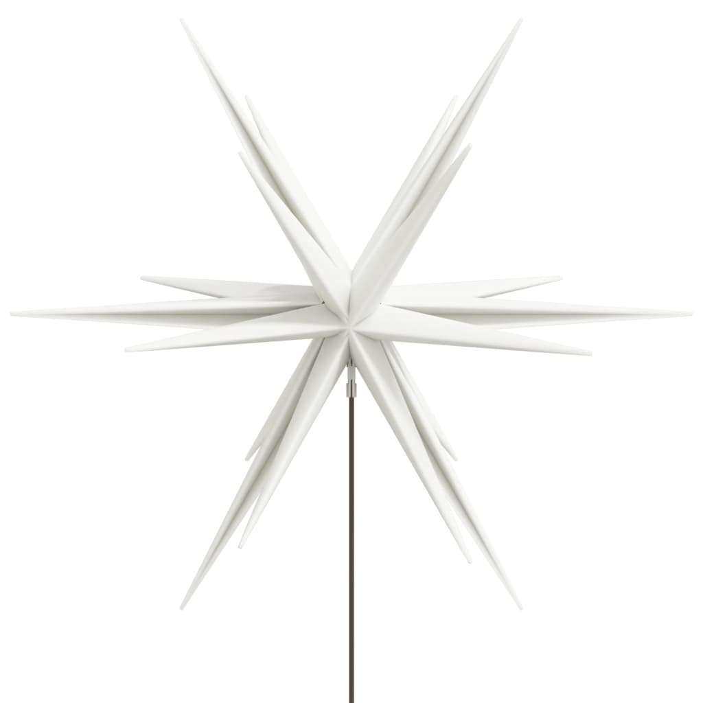 vidaXL Stjärna med LED med spett vikbar vit 57 cm