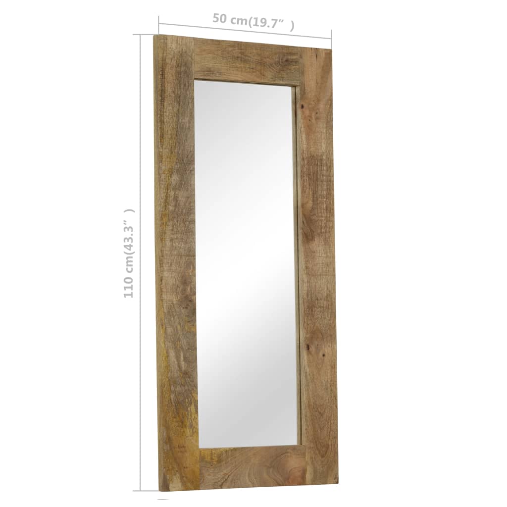 vidaXL Spegel i massivt mangoträ 50x110 cm
