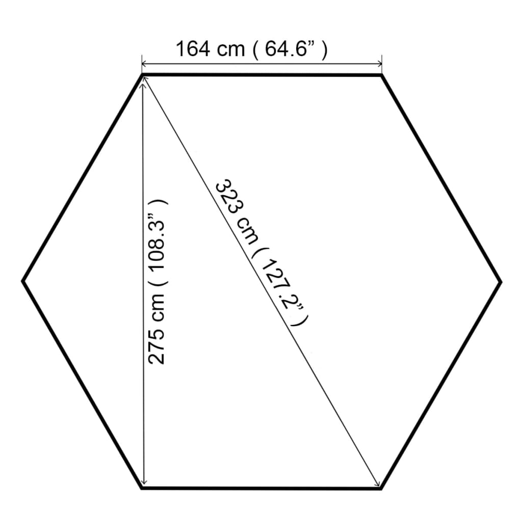 vidaXL Paviljong hexagonal 323x265 cm beige
