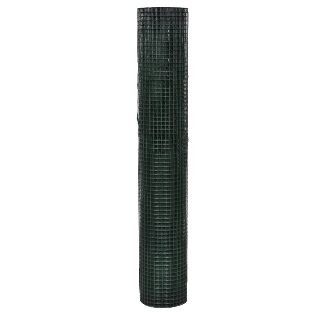 vidaXL Hönsnät galvaniserat med PVC-beläggning 10x1 m grön