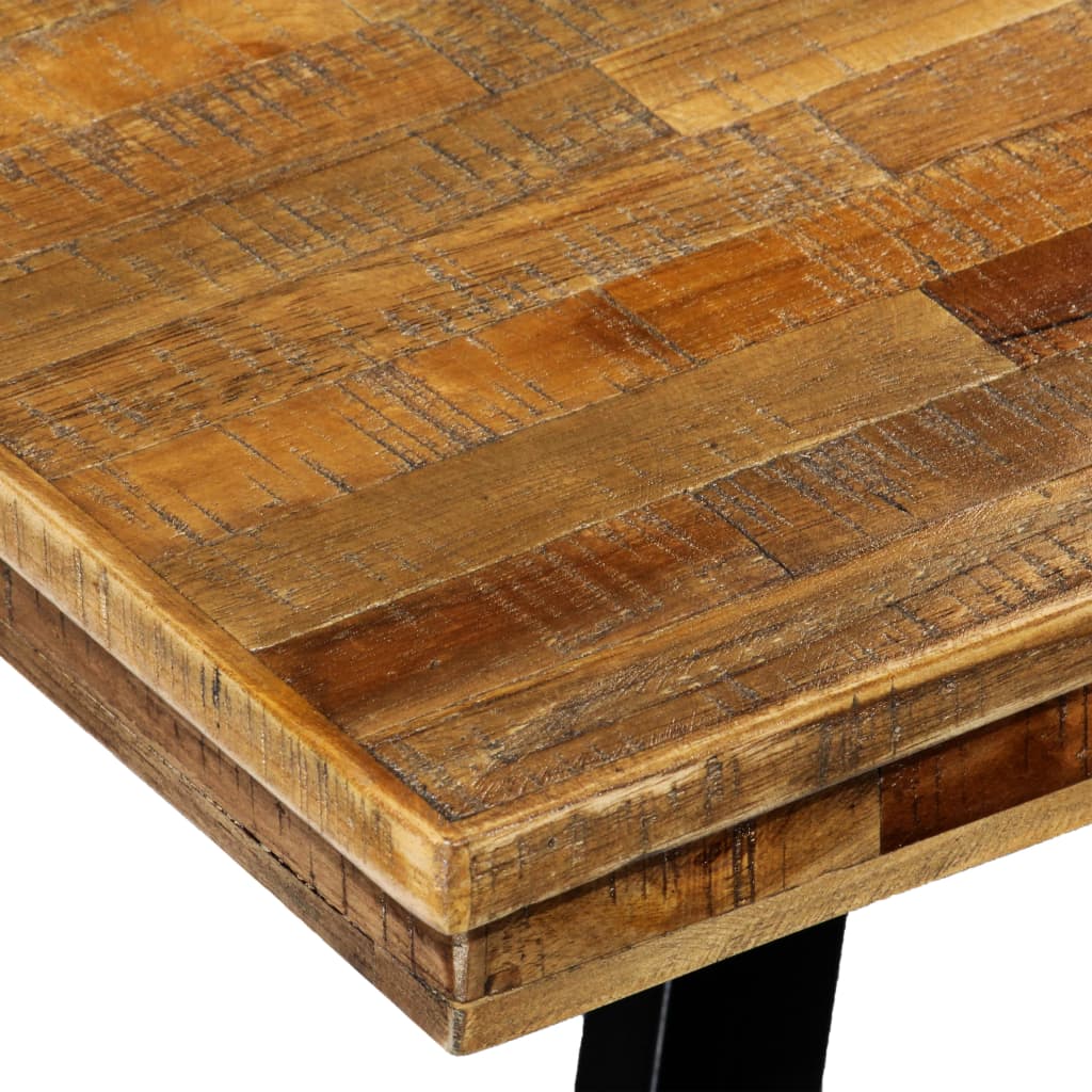 vidaXL Matbord massivt teakträ och stål 180x90x76 cm