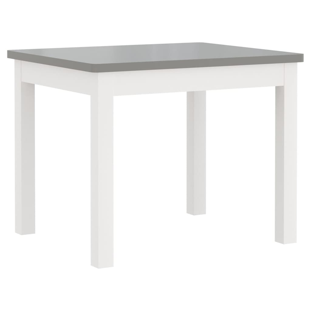 vidaXL Barnbord och stolar 4 delar vit och grå MDF