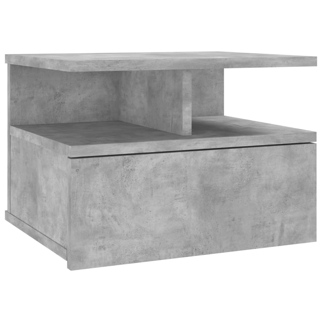 vidaXL Svävande sängbord betonggrå 40x31x27 cm konstruerat trä