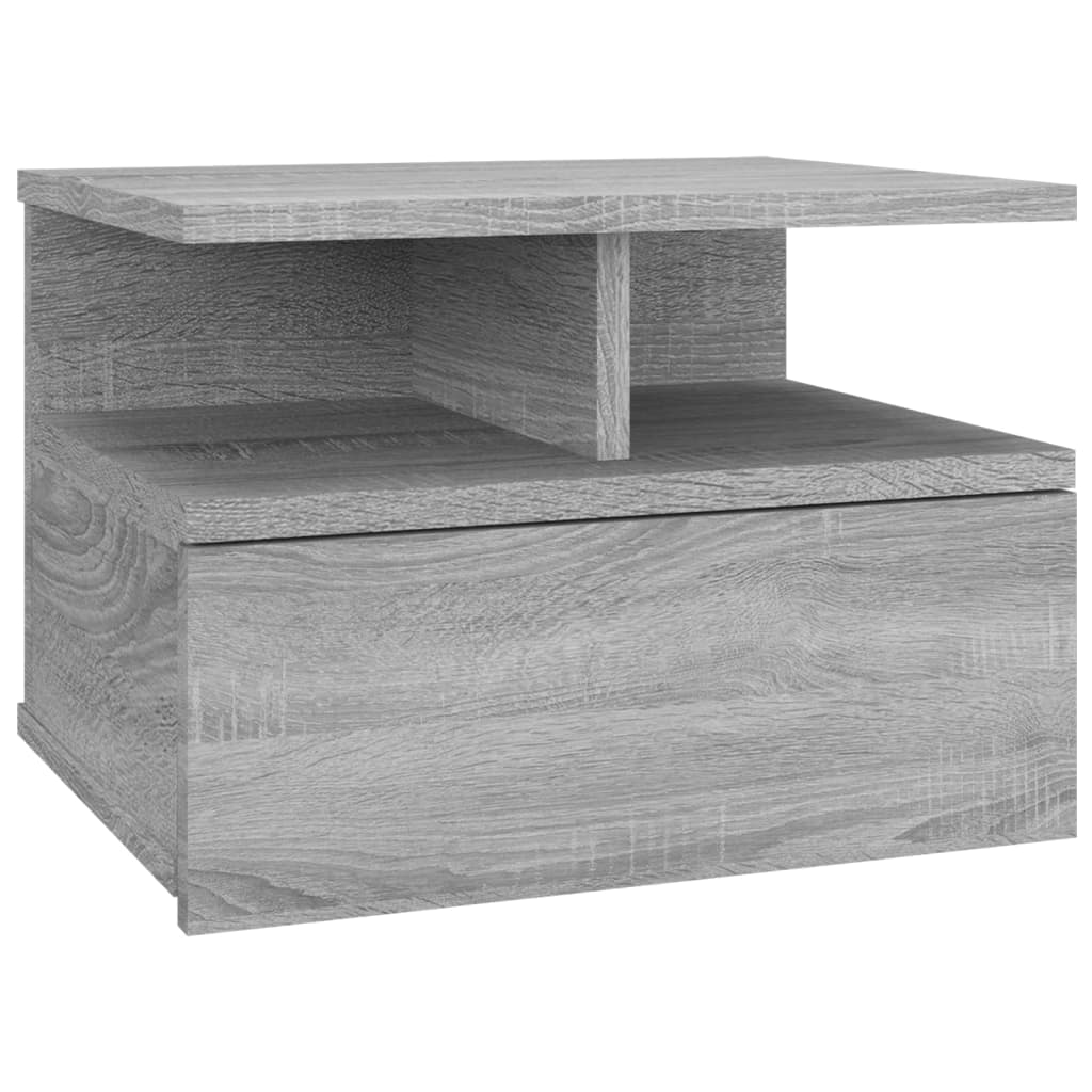 vidaXL Svävande sängbord grå sonoma 40x31x27 cm konstruerat trä