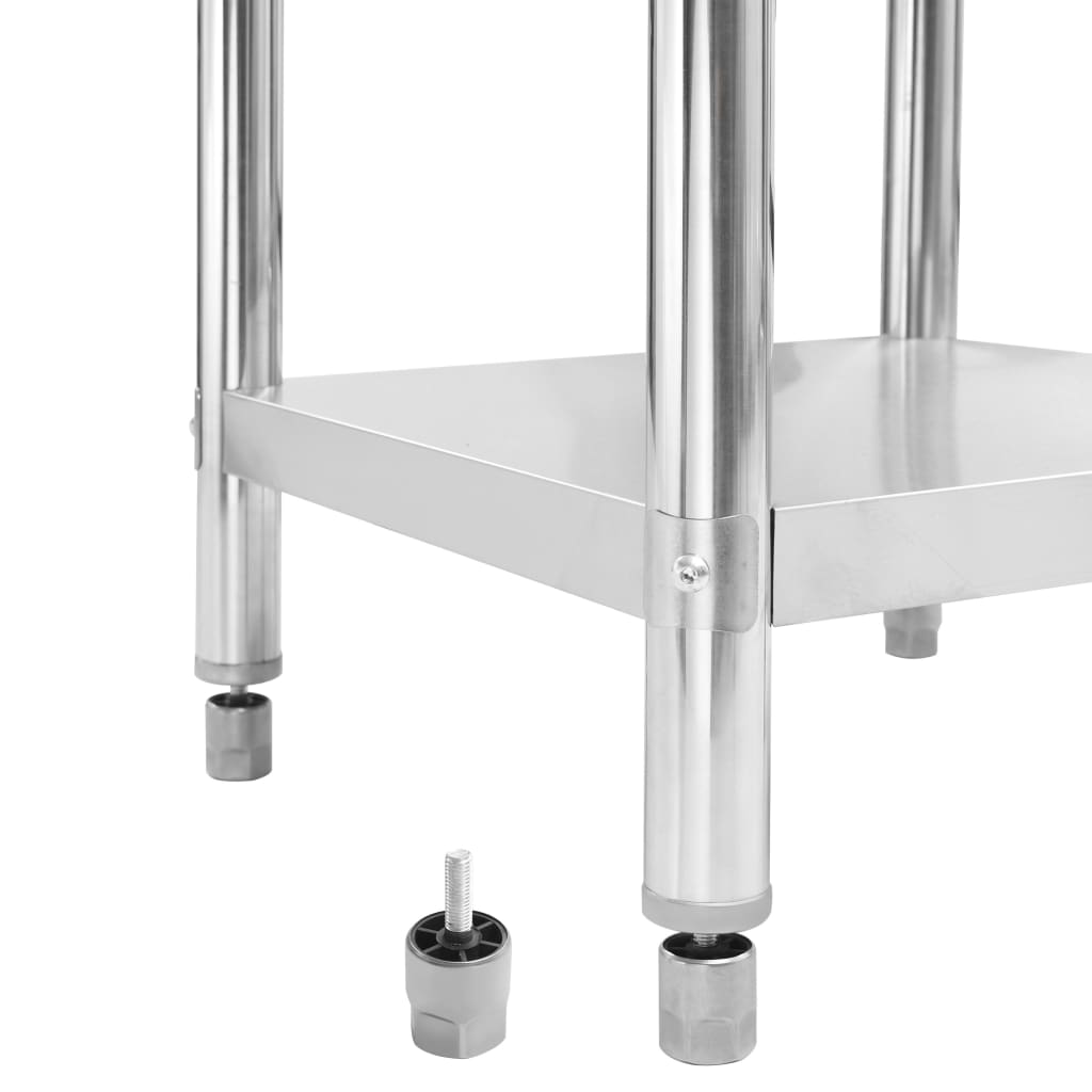 vidaXL Arbetsbord med stänkskydd 100x60x93 cm rostfritt stål