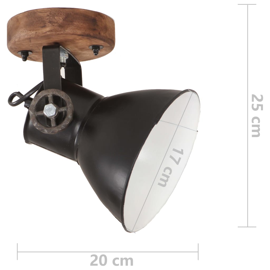 vidaXL Industriell vägglampa/taklampa 2 st svart 20x25 cm E27