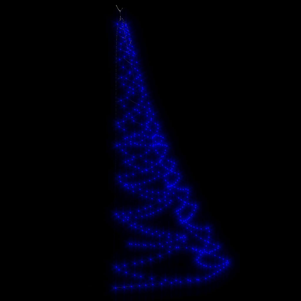 vidaXL Hängande julgran med metallkrok 720 blå LED 5 m inne/ute