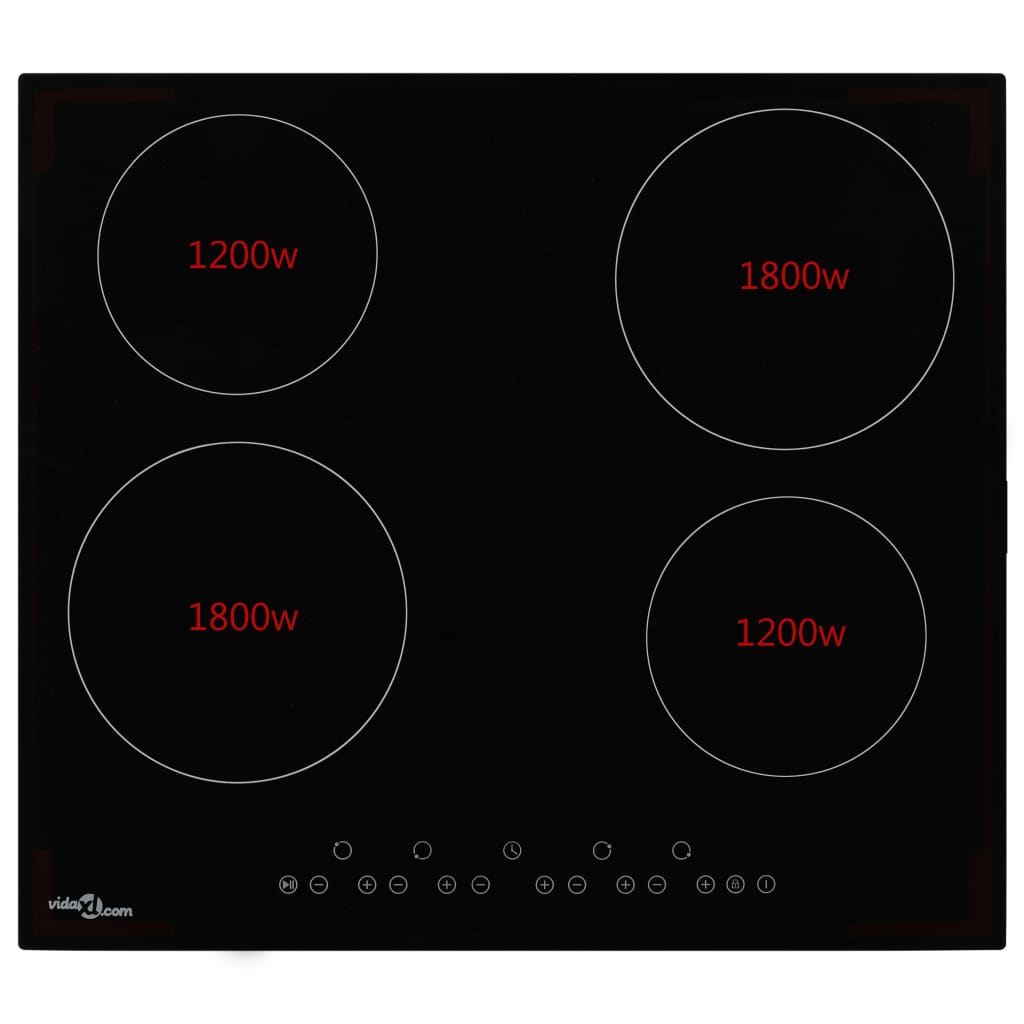 vidaXL Keramikhäll med 4 plattor touchkontroll 6000 W
