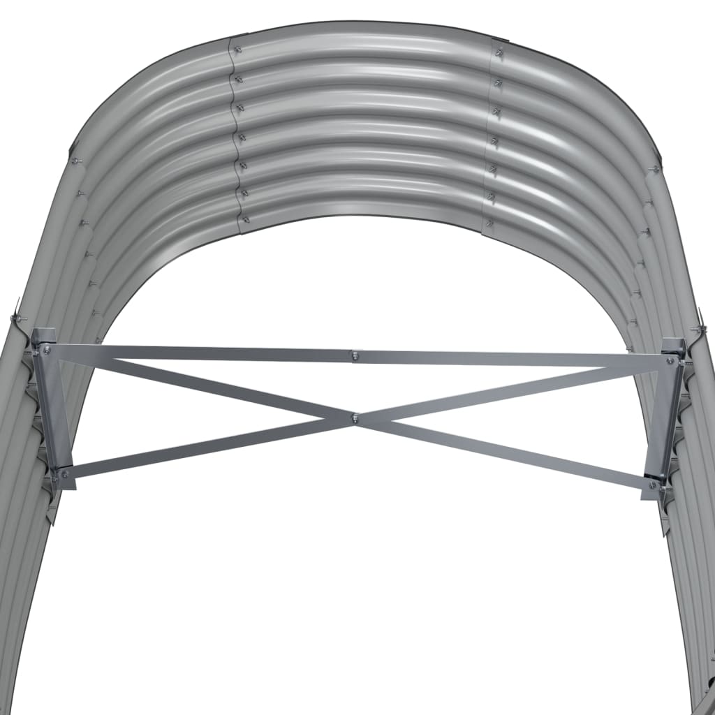 vidaXL Odlingslåda pulverlackerat stål 152x80x36 cm grå