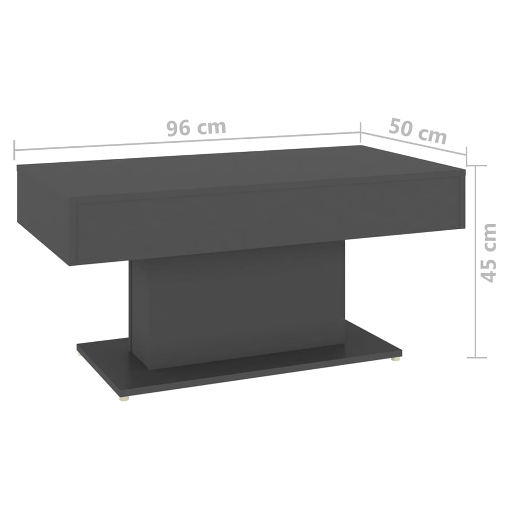 vidaXL Soffbord grå 96x50x45 cm konstruerat trä