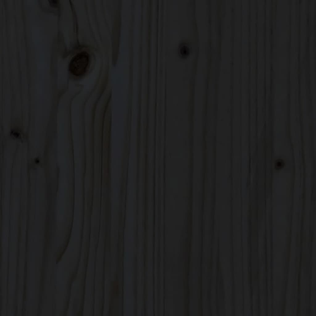 vidaXL Sängram LED svart 150x200 cm massivt trä