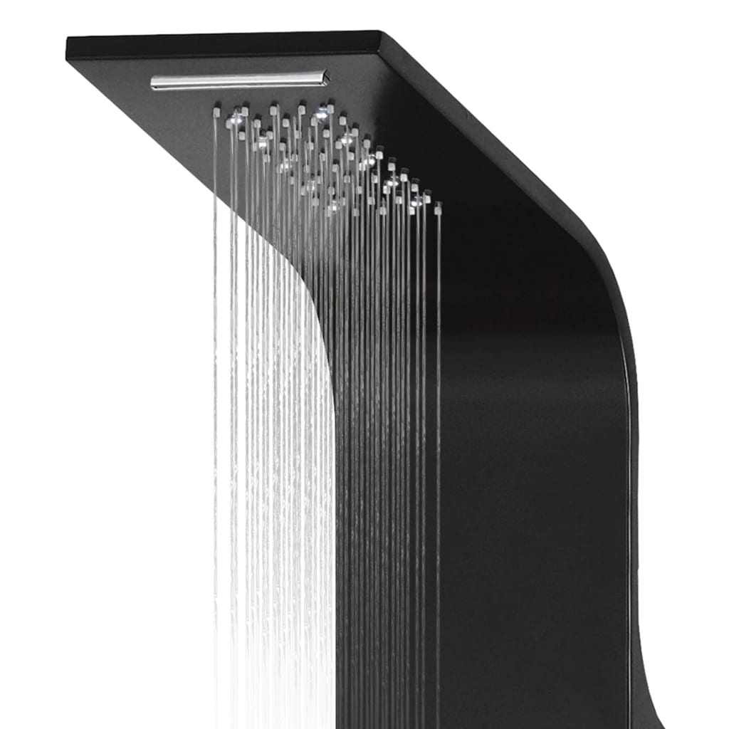 vidaXL Duschpanel aluminium 20x44x130 cm svart