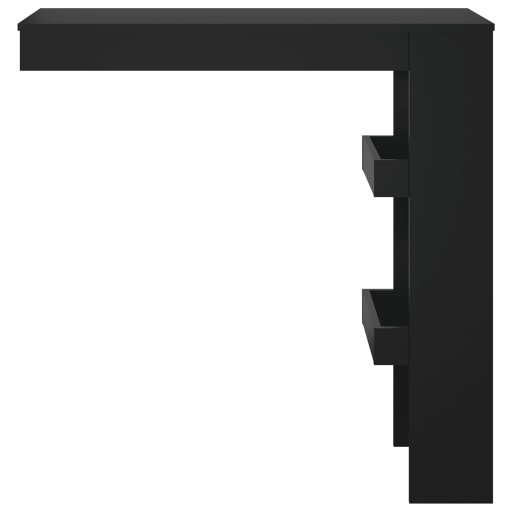 vidaXL Barbord väggmonterat svart 102x45x103,5 cm konstruerat trä