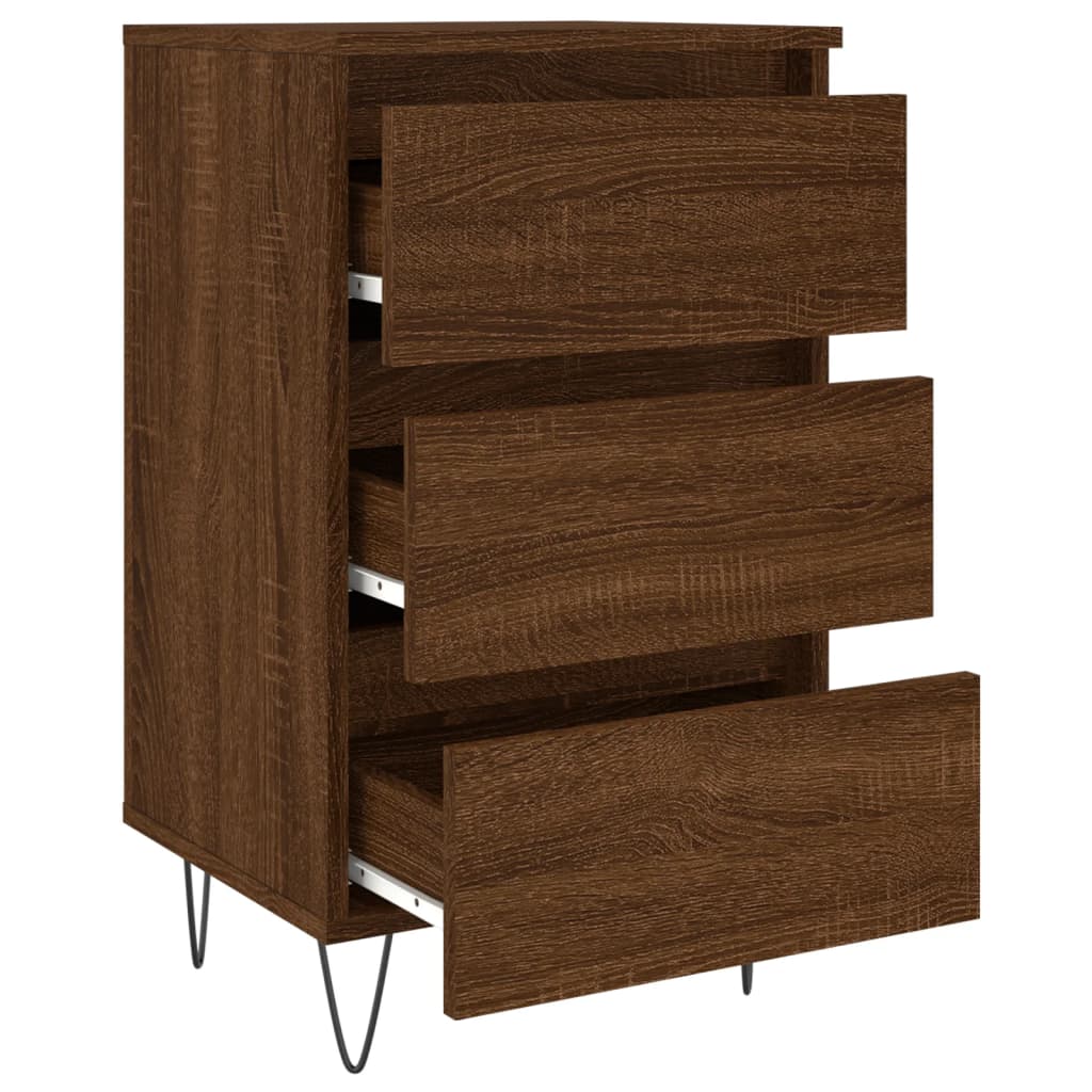 vidaXL Sängbord brun ek 40x35x69 cm konstruerat trä