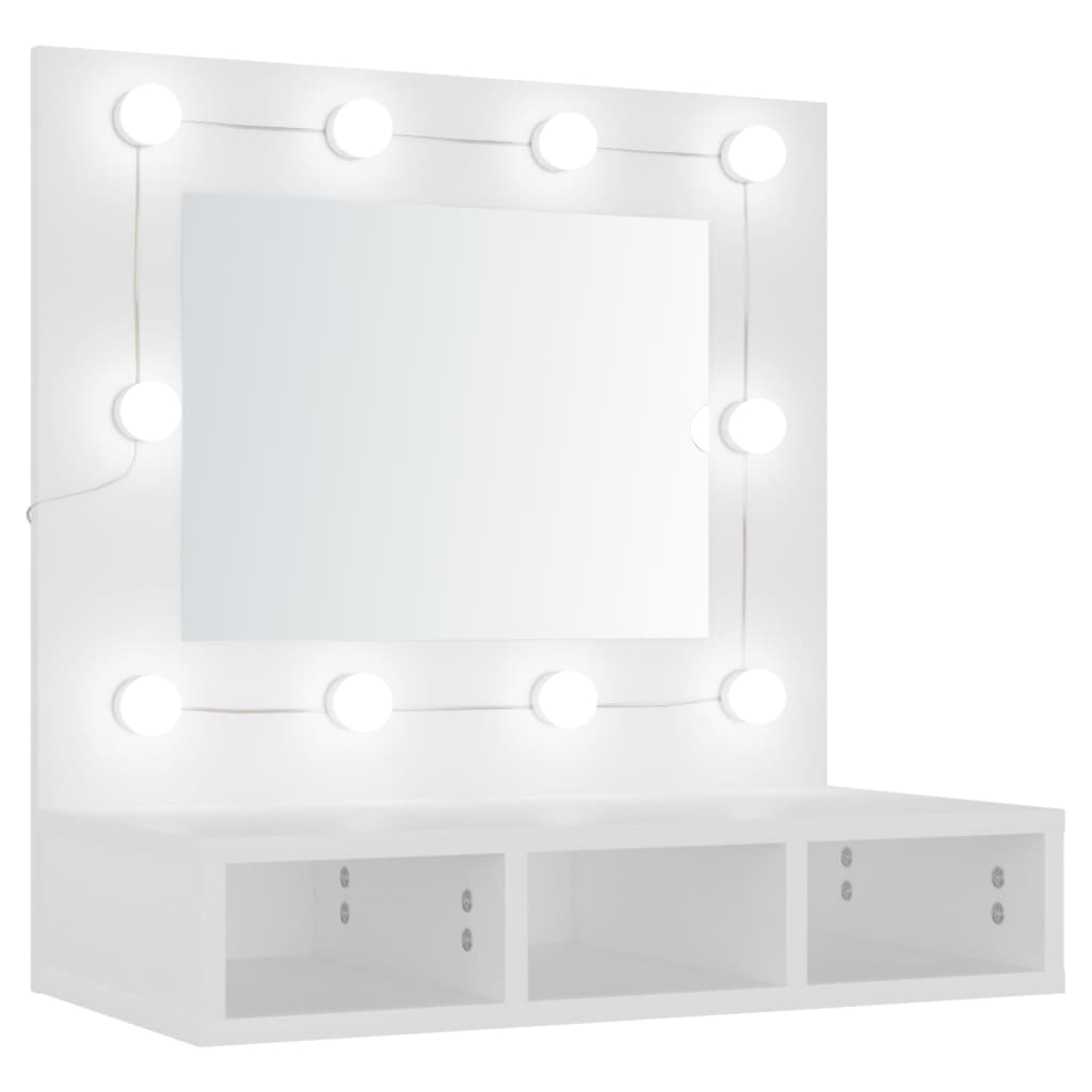 vidaXL Spegelskåp med LED vit 60x31,5x62 cm