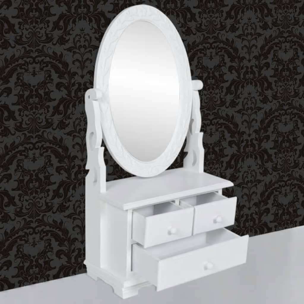 vidaXL Bordsspegel med justerbar oval spegel MDF