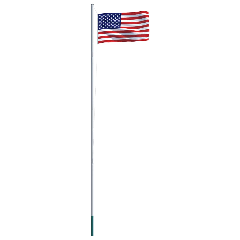 vidaXL USA:s flagga och flaggstång i aluminium 6,2 m