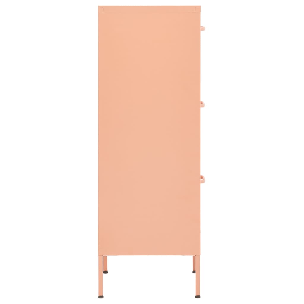 vidaXL Förvaringsskåp rosa 42,5x35x101,5 cm stål