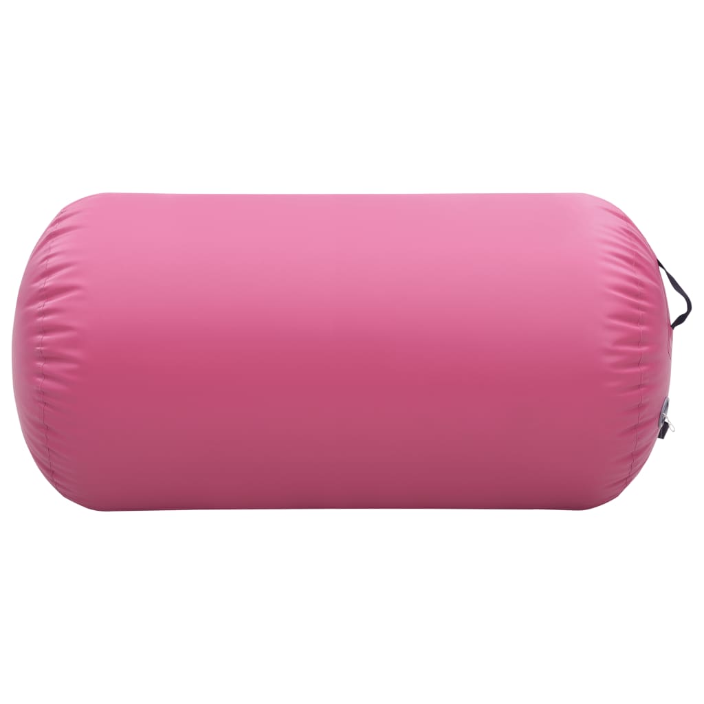 vidaXL Uppblåsbar gymnastikrulle med pump 120x90 cm PVC rosa