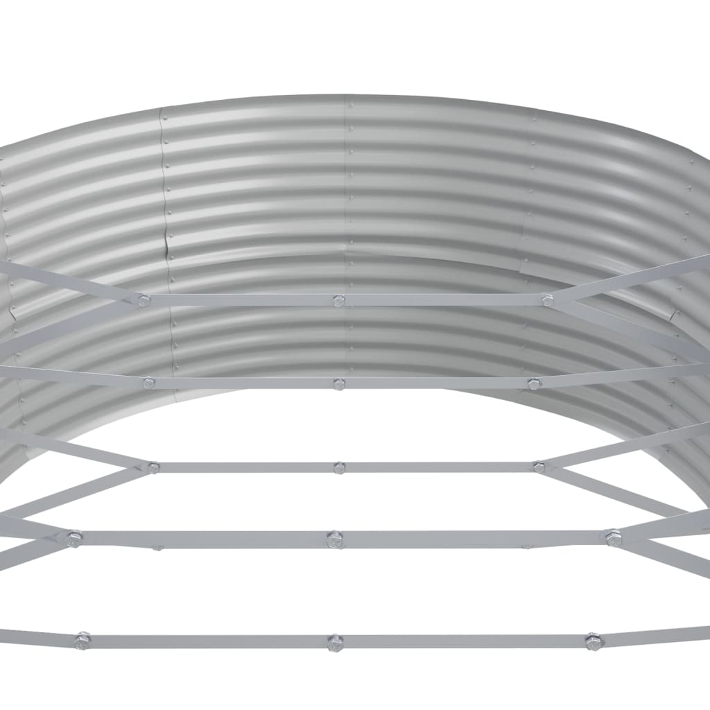 vidaXL Odlingslåda pulverlackerat stål 544x100x36 cm grå