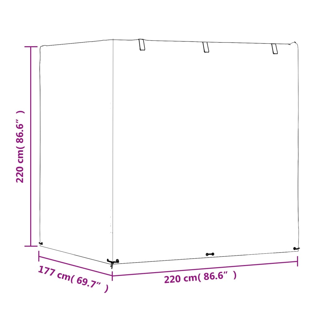 vidaXL Överdrag för hammock 2 st 12 öljetter 220x177x220 cm polyeten